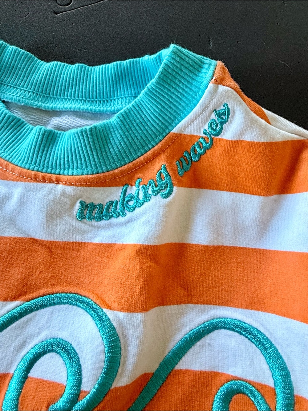 Orange & White Striped Kids Sweatshirt with Nemo - Picture 3 of 5